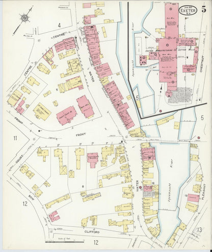 Sanborn Fire Insurance Map from Exeter, Rockingham County, New Hampshire (1913), Sheet #0005 - Complete Map Set gallery image, historic Sanborn map, vintage wall art, New Hampshire New Hampshire