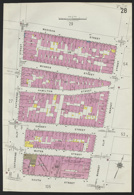 Sanborn Fire Insurance Map from New York, Bronx, Manhattan, New York (1923), Sheet #0028 - Historic Sanborn Fire Insurance Map Print, vintage old map wall art, antique decor, genealogy gift, New York New York map