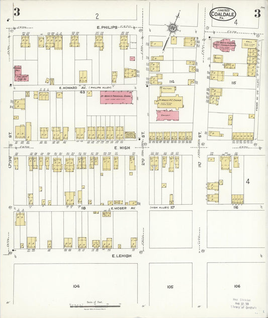 Sanborn Fire Insurance Map from Coaldale, Schuylkill County, Pennsylvania (1923), Sheet #0003 - Historic Sanborn Fire Insurance Map Print, vintage old map wall art, antique decor, genealogy gift, Pennsylvania Pennsylvania map