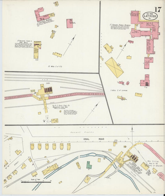 Sanborn Fire Insurance Map from Latrobe, Westmoreland County, Pennsylvania (1903), Sheet #0017 - Historic Sanborn Fire Insurance Map Print, vintage old map wall art, antique decor, genealogy gift, Pennsylvania Pennsylvania map