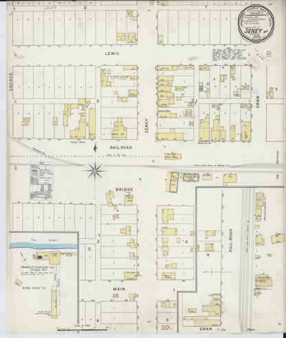 Sanborn Fire Insurance Map from Seney, Schoolcraft County, Michigan (1895), Sheet #0001 - Historic Sanborn Fire Insurance Map Print, vintage old map wall art, antique decor, genealogy gift, Michigan Michigan map