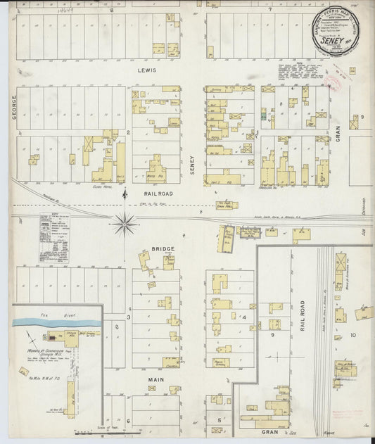 Sanborn Fire Insurance Map from Seney, Schoolcraft County, Michigan (1895), Sheet #0001 - Historic Sanborn Fire Insurance Map Print, vintage old map wall art, antique decor, genealogy gift, Michigan Michigan map