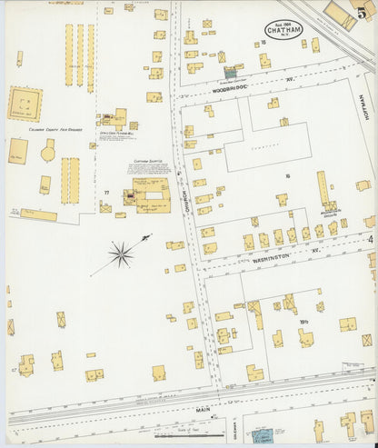 Sanborn Fire Insurance Map from Chatham, Columbia County, New York (1904), Sheet #0005 - Complete Map Set gallery image, historic Sanborn map, vintage wall art, New York New York