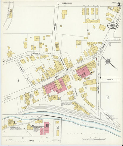 Sanborn Fire Insurance Map from Luzerne, Luzerne County, Pennsylvania (1911), Sheet #0003 - Complete Map Set gallery image, historic Sanborn map, vintage wall art, Pennsylvania Pennsylvania