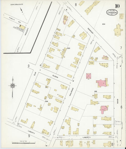 Sanborn Fire Insurance Map from Camden, Oneida County, New York (1912), Sheet #0010 - Historic Sanborn Fire Insurance Map Print, vintage old map wall art, antique decor, genealogy gift, New York New York map