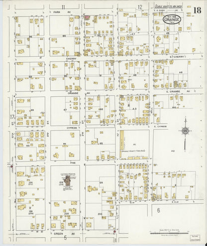 Sanborn Fire Insurance Map from Orange, Orange County, Texas (1919), Sheet #0018 - Complete Map Set gallery image, historic Sanborn map, vintage wall art, Texas Texas