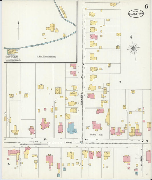 Sanborn Fire Insurance Map from Georgetown, Scott County, Kentucky (1901), Sheet #0006 - Historic Sanborn Fire Insurance Map Print, vintage old map wall art, antique decor, genealogy gift, Kentucky Kentucky map