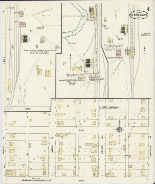 Sanborn Fire Insurance Map from South Wilmington, Grundy County, Illinois (1910), Sheet #0004 - Historic Sanborn Fire Insurance Map Print, vintage old map wall art, antique decor, genealogy gift, Illinois Illinois map