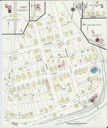 Sanborn Fire Insurance Map from Salineville, Columbiana County, Ohio (1924), Sheet #0005 - Complete Map Set gallery image, historic Sanborn map, vintage wall art, Ohio Ohio
