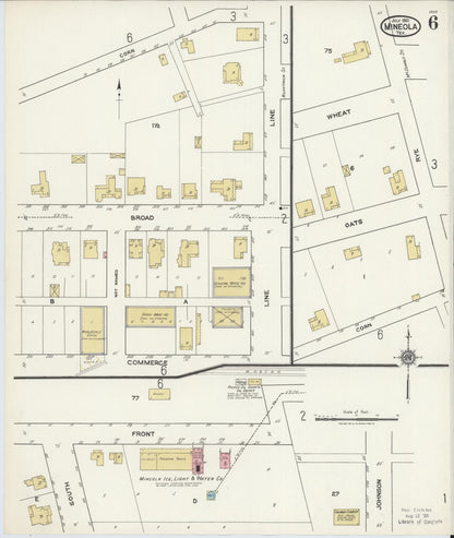 Sanborn Fire Insurance Map from Mineola, Wood County, Texas (1921), Sheet #0006 - Complete Map Set gallery image, historic Sanborn map, vintage wall art, Texas Texas