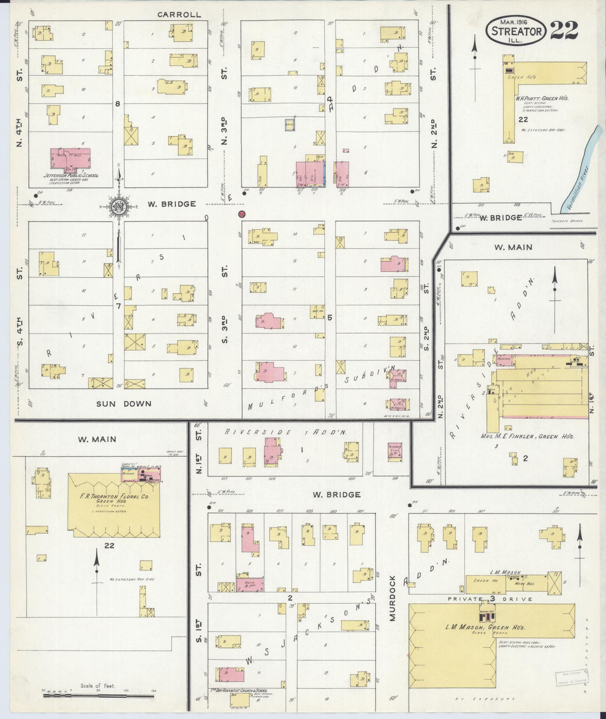 Sanborn Fire Insurance Map from Streator, La Salle County, Illinois (1916), Sheet #0022 - Complete Map Set gallery image, historic Sanborn map, vintage wall art, Illinois Illinois