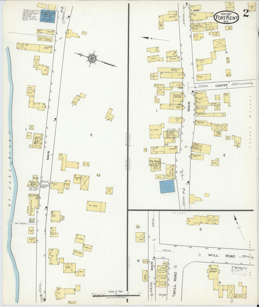 Sanborn Fire Insurance Map from Fort Kent, Aroostook County, Maine (1917), Sheet #0002 - Historic Sanborn Fire Insurance Map Print, vintage old map wall art, antique decor, genealogy gift, Maine Maine map