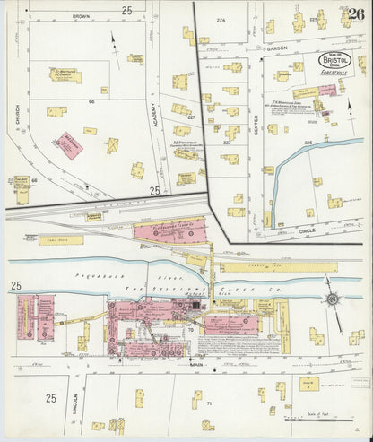 Sanborn Fire Insurance Map from Bristol, Hartford County, Connecticut (1911), Sheet #0026 - Complete Map Set gallery image, historic Sanborn map, vintage wall art, Connecticut Connecticut