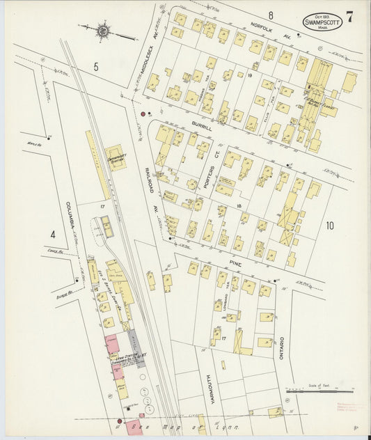 Sanborn Fire Insurance Map from Swampscott, Essex County, Massachusetts (1913), Sheet #0007 - Historic Sanborn Fire Insurance Map Print, vintage old map wall art, antique decor, genealogy gift, Massachusetts Massachusetts map