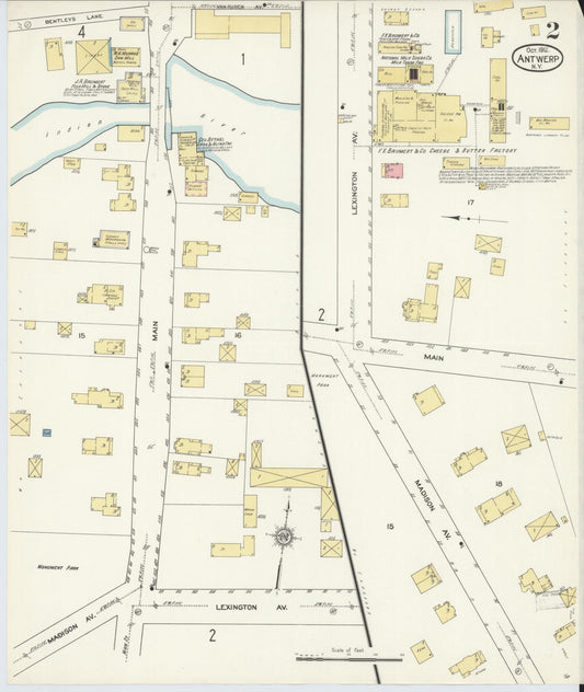 Sanborn Fire Insurance Map from Antwerp, Jefferson County, New York (1912), Sheet #0002 - Historic Sanborn Fire Insurance Map Print, vintage old map wall art, antique decor, genealogy gift, New York New York map