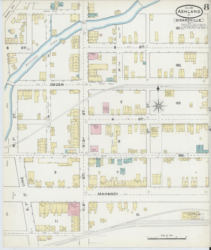 Sanborn Fire Insurance Map from Ashland, Schuylkill County, Pennsylvania (1891), Sheet #0008 - Complete Map Set gallery image, historic Sanborn map, vintage wall art, Pennsylvania Pennsylvania