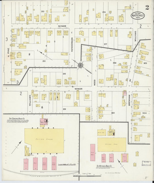 Sanborn Fire Insurance Map from Natchez, Adams County, Mississippi (1910), Sheet #0002 - Historic Sanborn Fire Insurance Map Print, vintage old map wall art, antique decor, genealogy gift, Mississippi Mississippi map