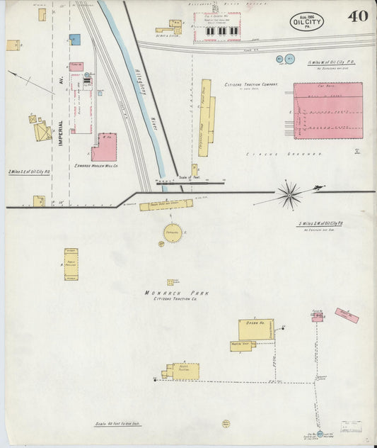 Sanborn Fire Insurance Map from Oil City, Venango County, Pennsylvania (1906), Sheet #0040 - Historic Sanborn Fire Insurance Map Print, vintage old map wall art, antique decor, genealogy gift, Pennsylvania Pennsylvania map