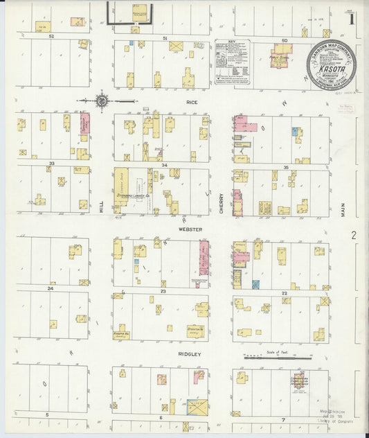 Sanborn Fire Insurance Map from Kasota, Le Sueur County, Minnesota (1911), Sheet #0001 - Historic Sanborn Fire Insurance Map Print, vintage old map wall art, antique decor, genealogy gift, Minnesota Minnesota map