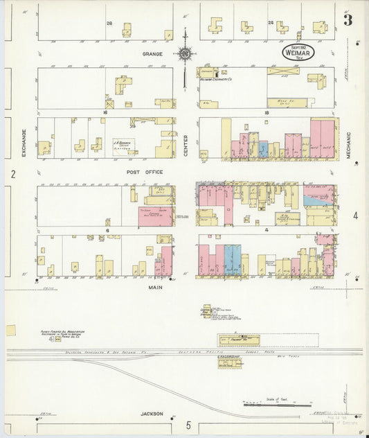 Sanborn Fire Insurance Map from Weimar, Colorado County, Texas (1912), Sheet #0003 - Historic Sanborn Fire Insurance Map Print, vintage old map wall art, antique decor, genealogy gift, Texas Texas map