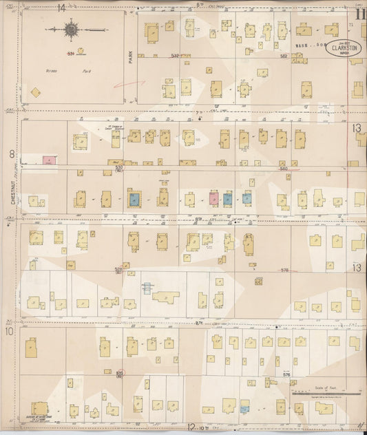 Sanborn Fire Insurance Map from Clarkston, Asotin County, Washington (1949), Sheet #0011 - Historic Sanborn Fire Insurance Map Print, vintage old map wall art, antique decor, genealogy gift, Washington Washington map