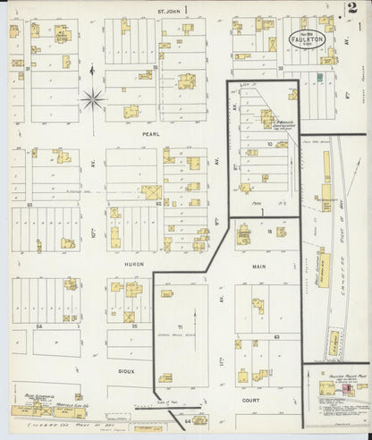 Sanborn Fire Insurance Map from Faulkton, Faulk County, South Dakota (1898), Sheet #0002 - Complete Map Set gallery image, historic Sanborn map, vintage wall art, South Dakota South Dakota