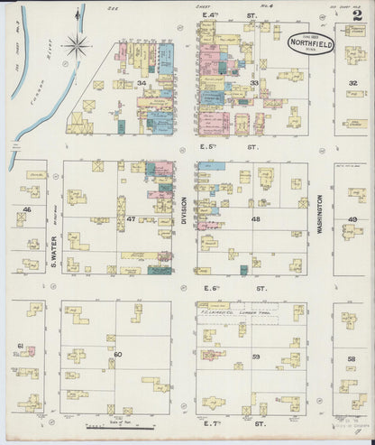Sanborn Fire Insurance Map from Northfield, Rice County, Minnesota (1889), Sheet #0002 - Complete Map Set gallery image, historic Sanborn map, vintage wall art, Minnesota Minnesota