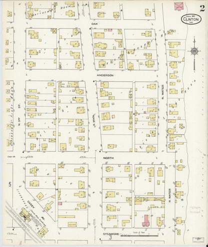 Sanborn Fire Insurance Map from Clinton, Vermillion County, Indiana (1910), Sheet #0002 - Historic Sanborn Fire Insurance Map Print, vintage old map wall art, antique decor, genealogy gift, Indiana Indiana map