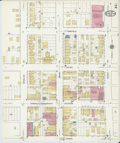 Sanborn Fire Insurance Map from Eveleth, Saint Louis County, Minnesota (1921), Sheet #0002 - Complete Map Set gallery image, historic Sanborn map, vintage wall art, Minnesota Minnesota