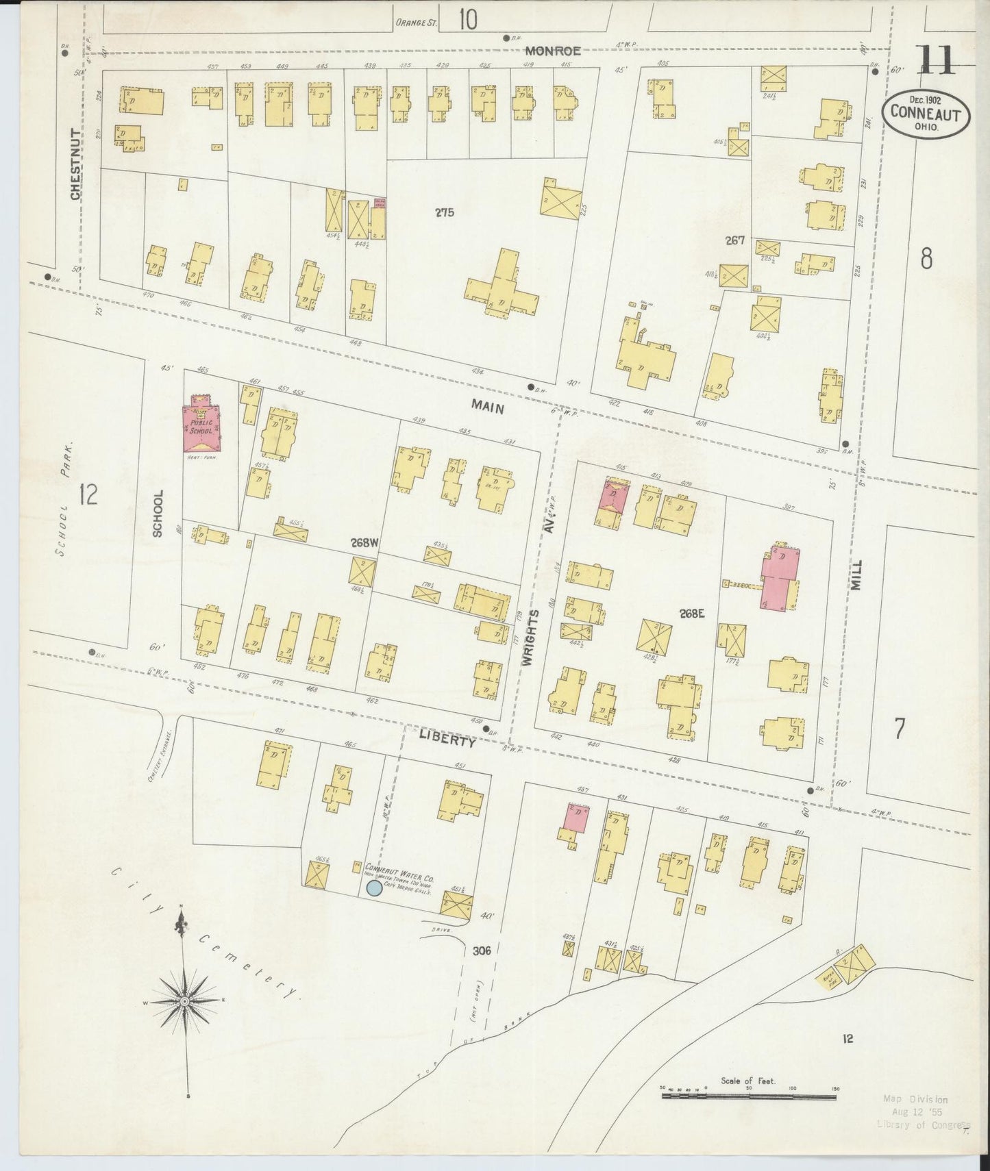 Sanborn Fire Insurance Map from Conneaut, Ashtabula County, Ohio (1902), Sheet #0011 - Historic Sanborn Fire Insurance Map Print, vintage old map wall art, antique decor, genealogy gift, Ohio Ohio map