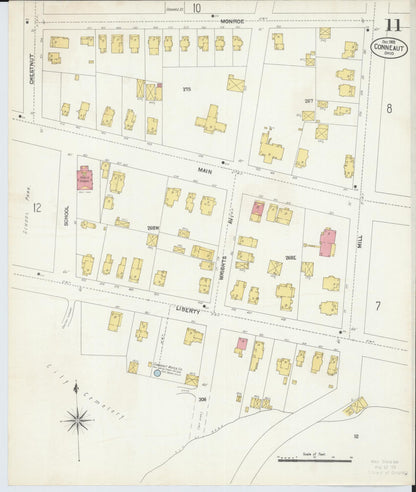 Sanborn Fire Insurance Map from Conneaut, Ashtabula County, Ohio (1902), Sheet #0011 - Historic Sanborn Fire Insurance Map Print, vintage old map wall art, antique decor, genealogy gift, Ohio Ohio map