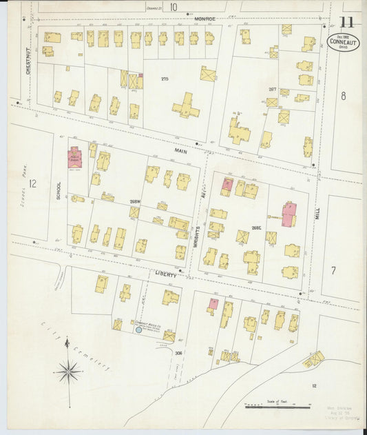 Sanborn Fire Insurance Map from Conneaut, Ashtabula County, Ohio (1902), Sheet #0011 - Historic Sanborn Fire Insurance Map Print, vintage old map wall art, antique decor, genealogy gift, Ohio Ohio map