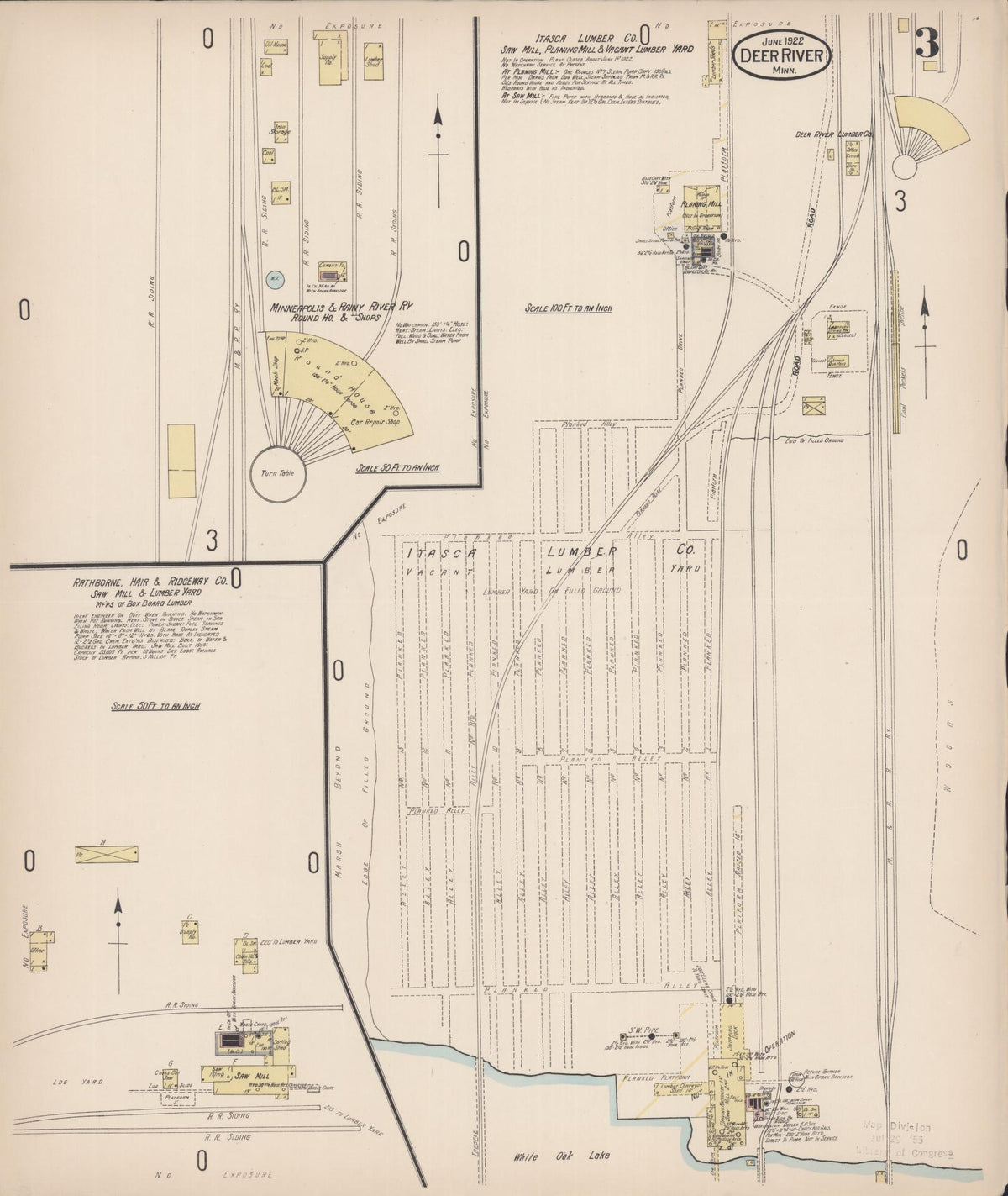 Sanborn Fire Insurance Map from Deer River, Itasca County, Minnesota (1922), Sheet #0003 - Complete Map Set gallery image, historic Sanborn map, vintage wall art, Minnesota Minnesota