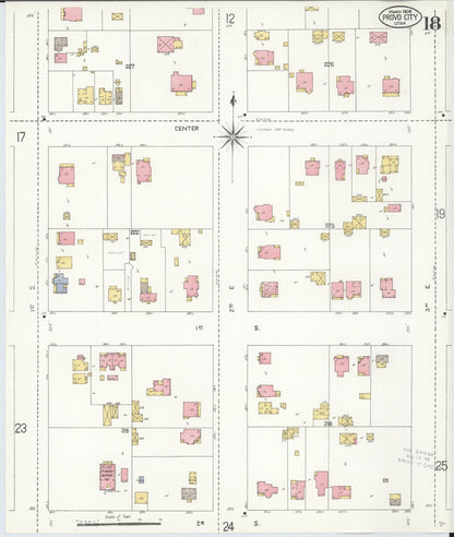 Sanborn Fire Insurance Map from Provo, Utah County, Utah (1908), Sheet #0018 - Complete Map Set gallery image, historic Sanborn map, vintage wall art, Provo Utah