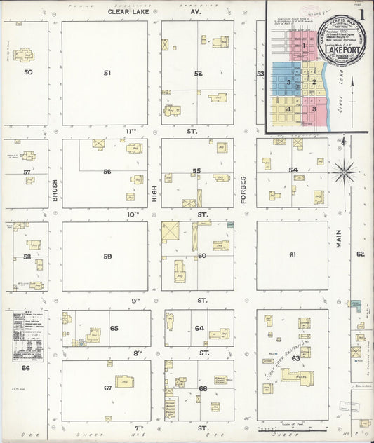 Sanborn Fire Insurance Map from Lakeport, Lake County, California (1890), Sheet #0001 - Historic Sanborn Fire Insurance Map Print, vintage old map wall art, antique decor, genealogy gift, California California map