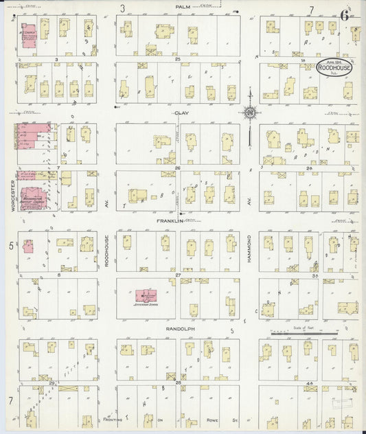 Sanborn Fire Insurance Map from Roodhouse, Greene County, Illinois (1914), Sheet #0006 - Historic Sanborn Fire Insurance Map Print, vintage old map wall art, antique decor, genealogy gift, Illinois Illinois map