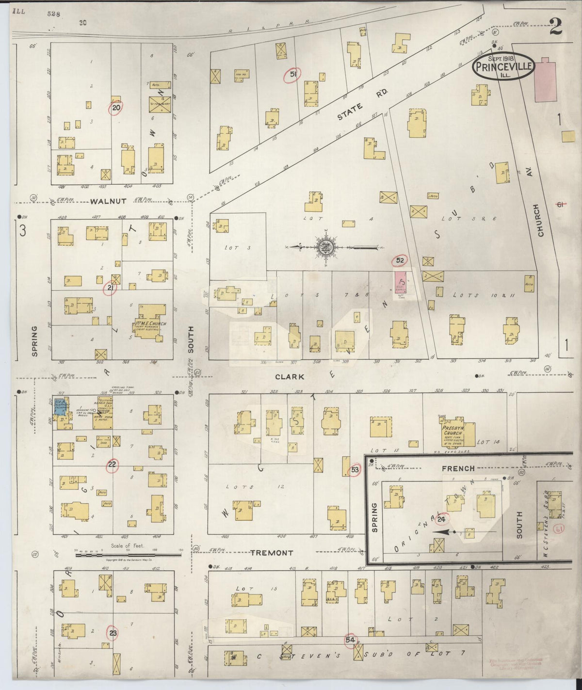 Sanborn Fire Insurance Map from Princeville, Peoria County, Illinois (1933), Sheet #0002 - Complete Map Set gallery image, historic Sanborn map, vintage wall art, Illinois Illinois