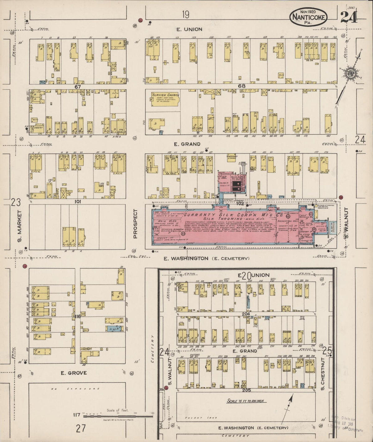Sanborn Fire Insurance Map from Nanticoke, Luzerne County, Pennsylvania (1920), Sheet #0024 - Complete Map Set gallery image, historic Sanborn map, vintage wall art, Pennsylvania Pennsylvania