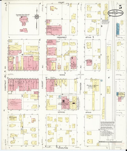 Sanborn Fire Insurance Map from New Hampton, Chickasaw County, Iowa (1913), Sheet #0005 - Historic Sanborn Fire Insurance Map Print