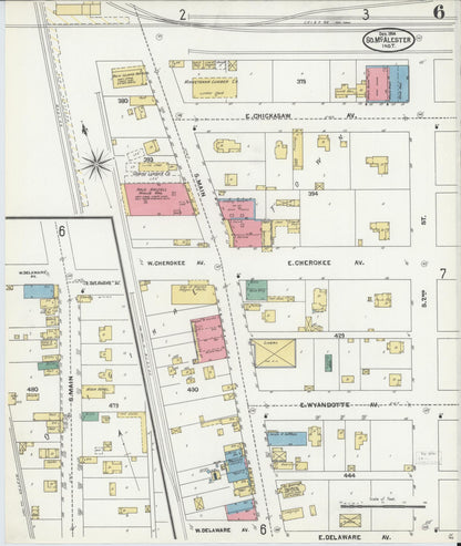 Sanborn Fire Insurance Map from South McAlester, Pittsburg County, Oklahoma (1904), Sheet #0006 - Complete Map Set gallery image, historic Sanborn map, vintage wall art, Oklahoma Oklahoma