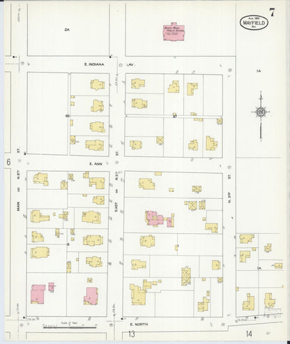 Sanborn Fire Insurance Map from Mayfield, Graves County, Kentucky (1910), Sheet #0007 - Complete Map Set gallery image, historic Sanborn map, vintage wall art, Kentucky Kentucky