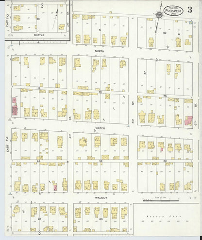 Sanborn Fire Insurance Map from Prospect, Marion County, Ohio (1916), Sheet #0003 - Complete Map Set gallery image, historic Sanborn map, vintage wall art, Ohio Ohio