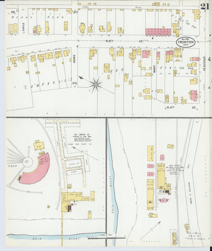 Sanborn Fire Insurance Map from Ironton, Lawrence County, Ohio (1900), Sheet #0021 - Historic Sanborn Fire Insurance Map Print, vintage old map wall art, antique decor, genealogy gift, Ohio Ohio map
