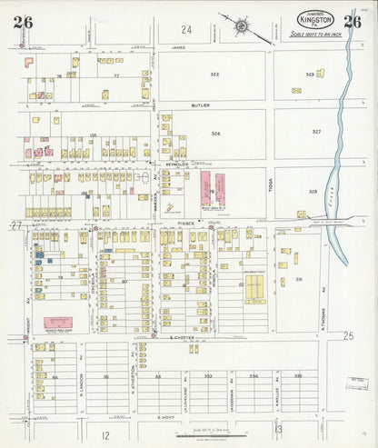 Sanborn Fire Insurance Map from Kingston, Luzerne County, Pennsylvania (1925), Sheet #0026 - Complete Map Set gallery image, historic Sanborn map, vintage wall art, Pennsylvania Pennsylvania