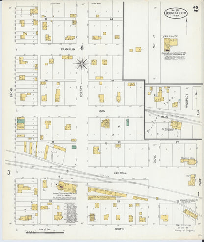 Sanborn Fire Insurance Map from Dodge Center, Dodge County, Minnesota (1904), Sheet #0002 - Complete Map Set gallery image, historic Sanborn map, vintage wall art, Minnesota Minnesota