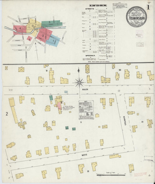Sanborn Fire Insurance Map from Trumansburg, Tompkins County, New York (1905), Sheet #0001 - Complete Map Set gallery image, historic Sanborn map, vintage wall art, New York New York
