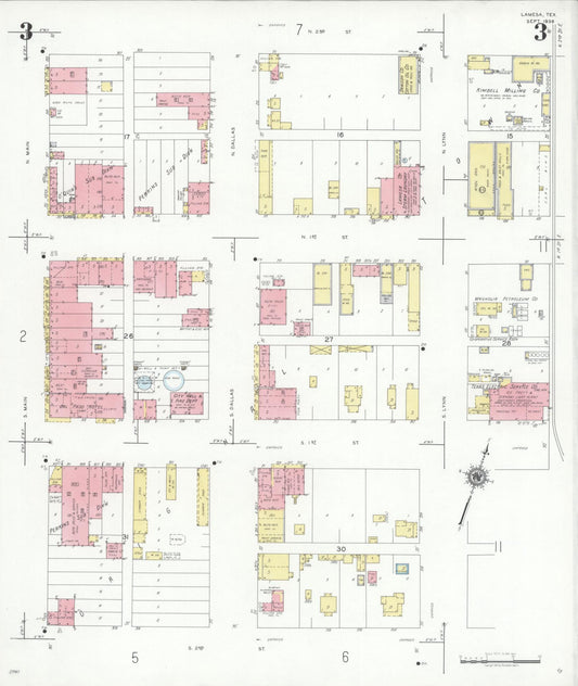 Sanborn Fire Insurance Map from Lamesa, Dawson County, Texas (1939), Sheet #0003 - Historic Sanborn Fire Insurance Map Print, vintage old map wall art, antique decor, genealogy gift, Texas Texas map