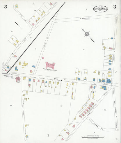 Sanborn Fire Insurance Map from Jeffersonville, Montgomery County, Pennsylvania (1928), Sheet #0003 - Complete Map Set gallery image, historic Sanborn map, vintage wall art, Pennsylvania Pennsylvania
