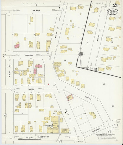 Sanborn Fire Insurance Map from Fulton, Oswego County, New York (1911), Sheet #0021 - Complete Map Set gallery image, historic Sanborn map, vintage wall art, New York New York