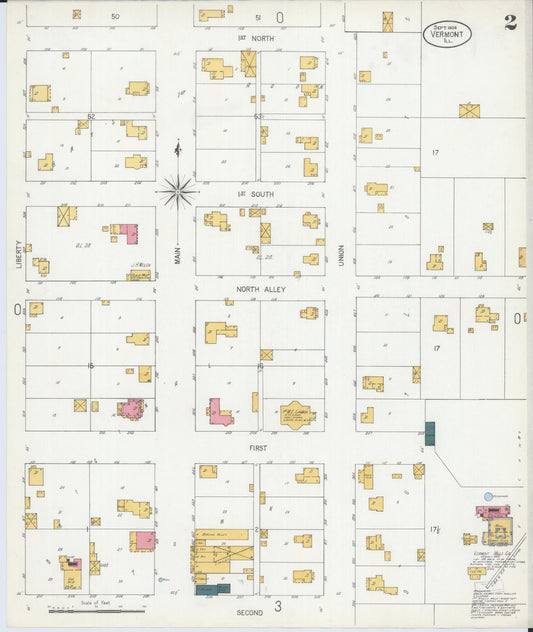 Sanborn Fire Insurance Map from Vermont, Fulton County, Illinois (1906), Sheet #0002 - Historic Sanborn Fire Insurance Map Print, vintage old map wall art, antique decor, genealogy gift, Illinois Illinois map